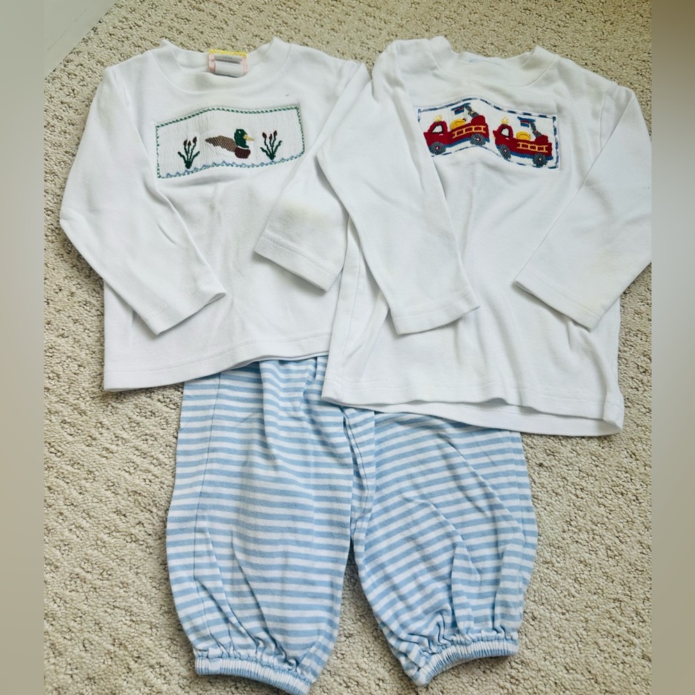 Smocked Shirts and Pants Set